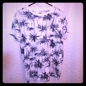 White & Blue Island Palm American Eagle T-shirt